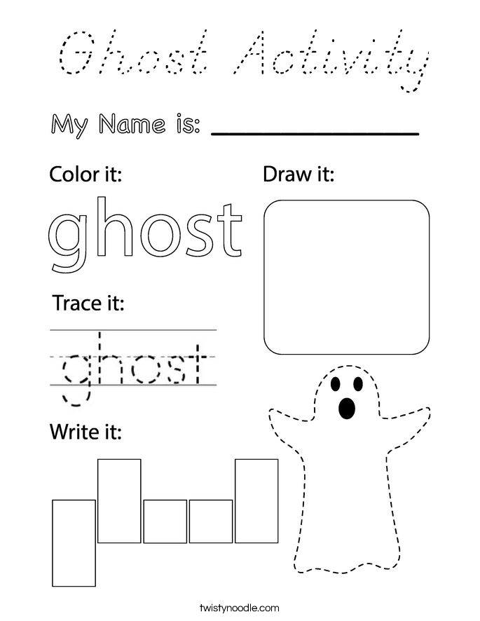 Ghost Activity Coloring Page