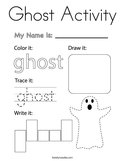 Ghost Activity Coloring Page
