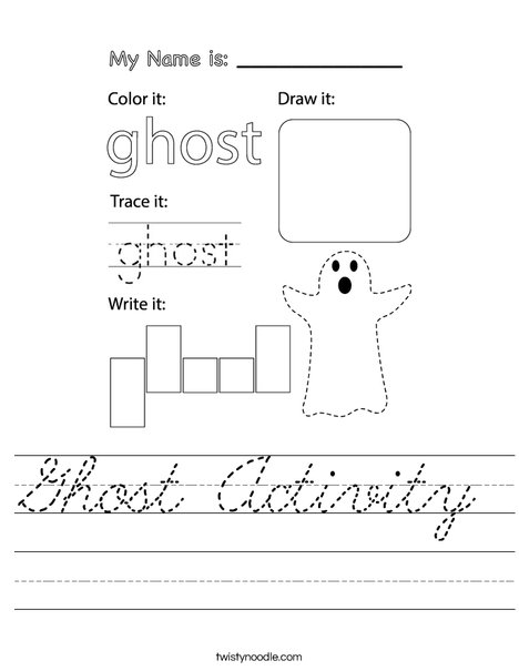 Ghost Activity Worksheet
