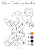 Ghost Color by Number Coloring Page