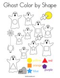 Ghost Color by Shape Coloring Page