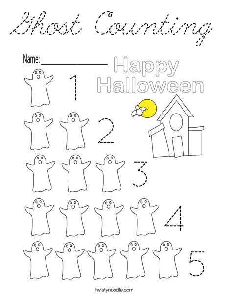 Ghost Counting Coloring Page