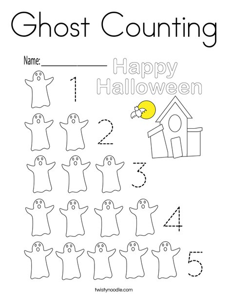 Ghost Counting Coloring Page