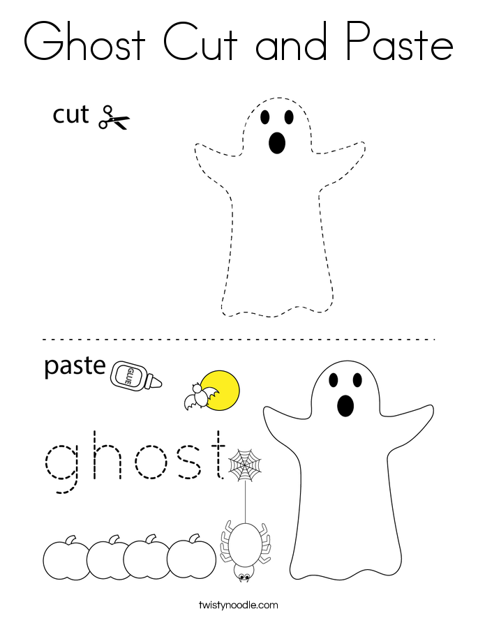 Ghost Cut and Paste Coloring Page