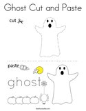 Ghost Cut and Paste Coloring Page