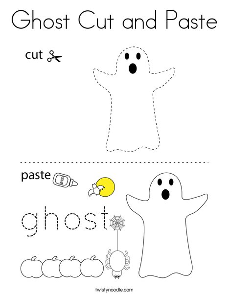 Ghost Cut and Paste Coloring Page