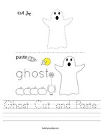Ghost Cut and Paste Handwriting Sheet