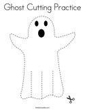Ghost Cutting Practice Coloring Page