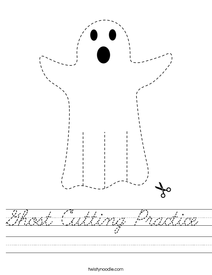 Ghost Cutting Practice Worksheet