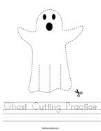 Ghost Cutting Practice Handwriting Sheet