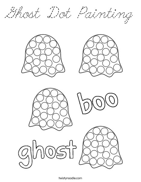Ghost dot painting Coloring Page