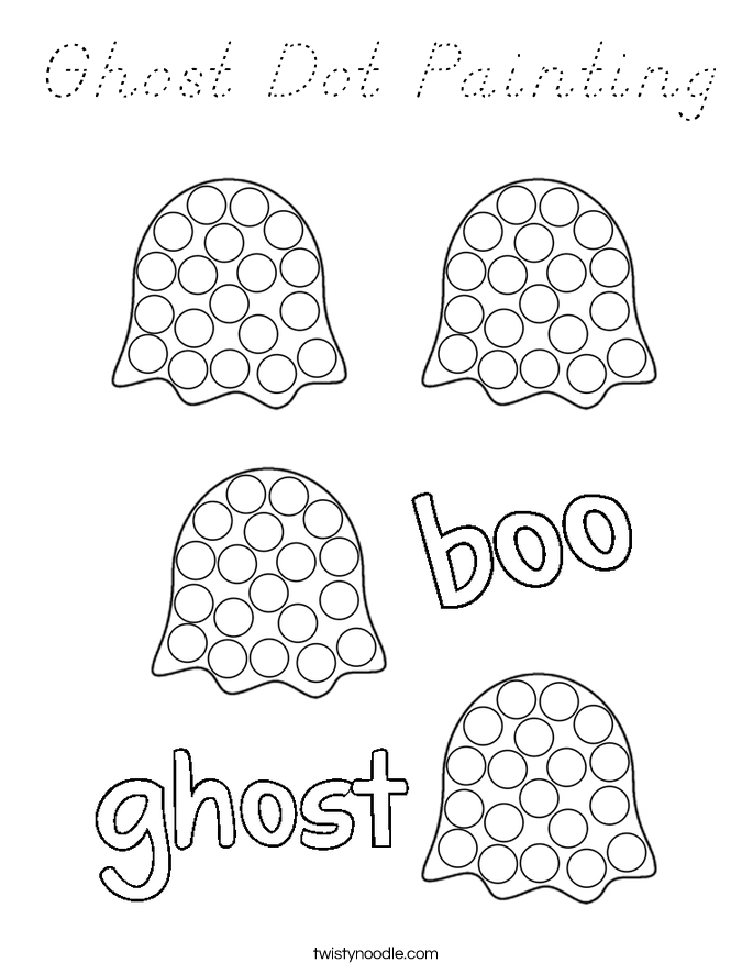 Ghost Dot Painting Coloring Page