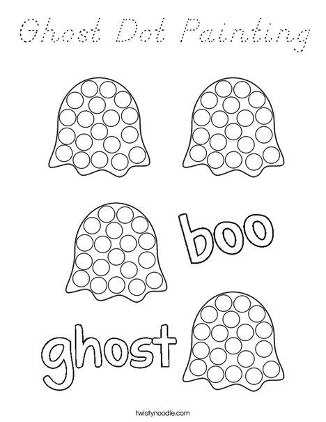 Ghost dot painting Coloring Page