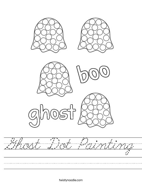 Ghost dot painting Worksheet