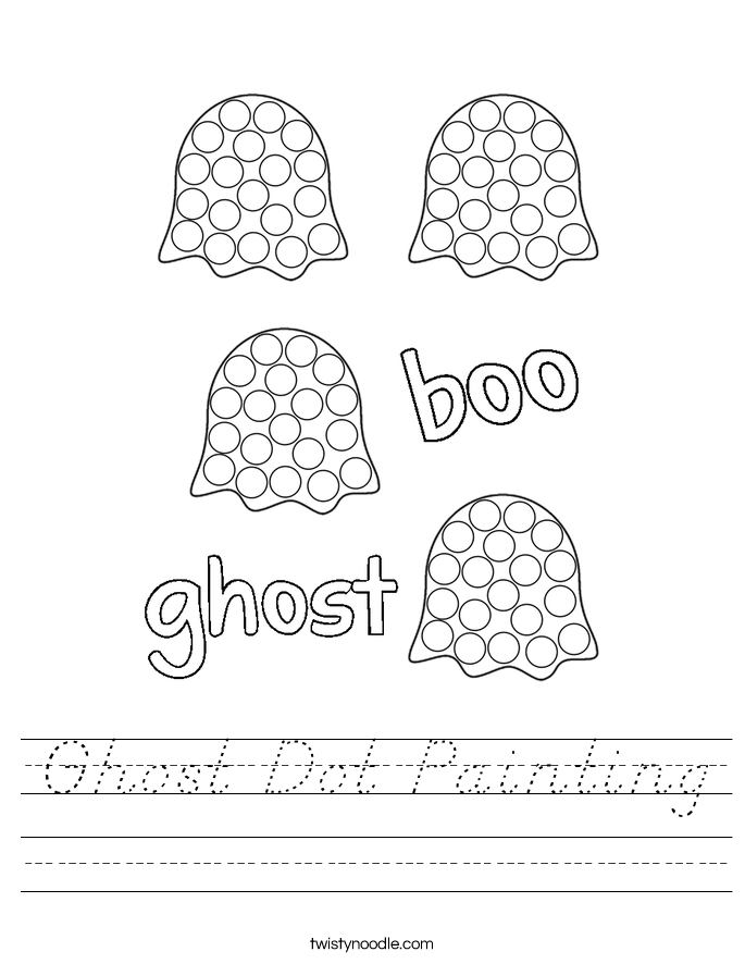 Ghost Dot Painting Worksheet