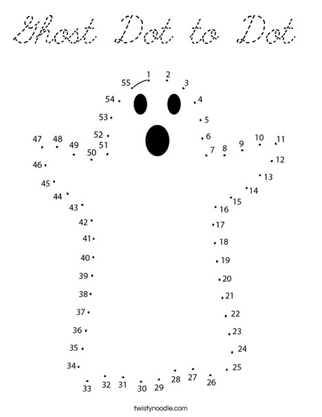 Ghost Dot to Dot Coloring Page