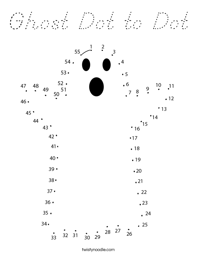 Ghost Dot to Dot Coloring Page