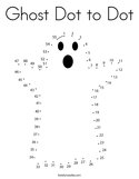 Ghost Dot to Dot Coloring Page