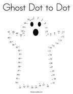 Ghost Dot to Dot Coloring Page