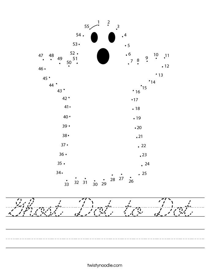 Ghost Dot to Dot Worksheet