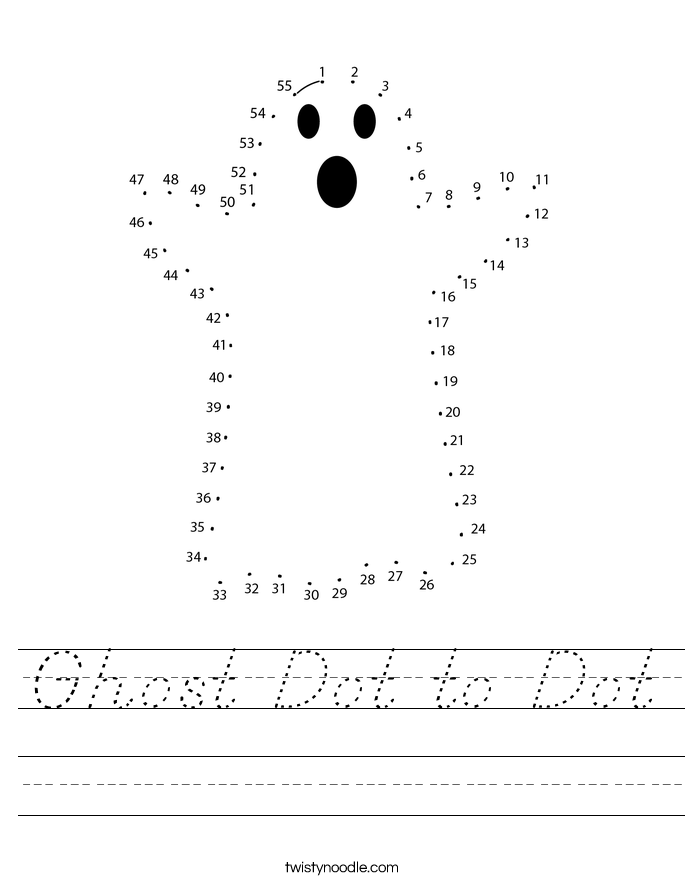 Ghost Dot to Dot Worksheet