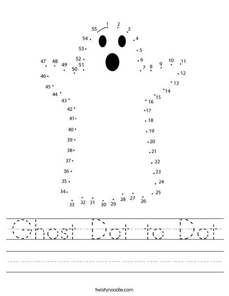 Ghost Dot to Dot Worksheet