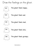 Draw the feelings on the ghost Coloring Page