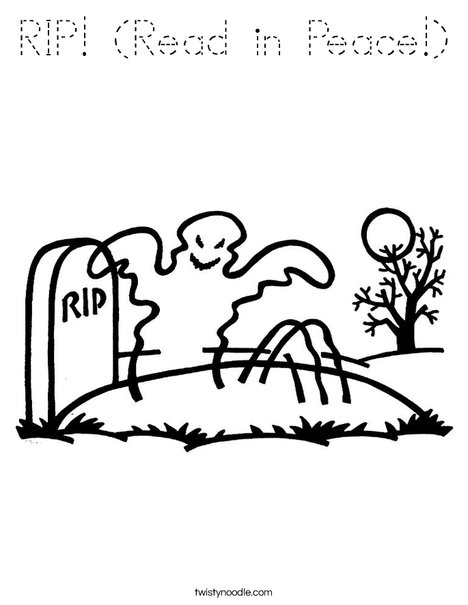 Ghost in graveyard Coloring Page