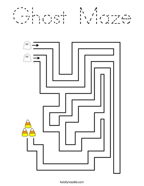 Ghost Maze Coloring Page