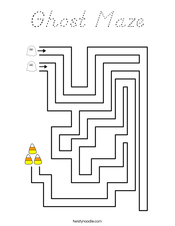 Ghost Maze Coloring Page