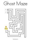 Ghost Maze Coloring Page