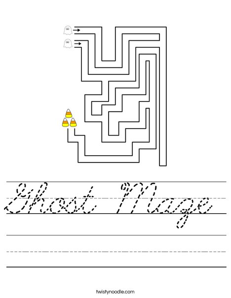 Ghost Maze Worksheet