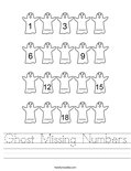 Ghost Missing Numbers Worksheet