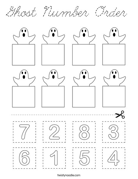 Ghost Number Order Coloring Page