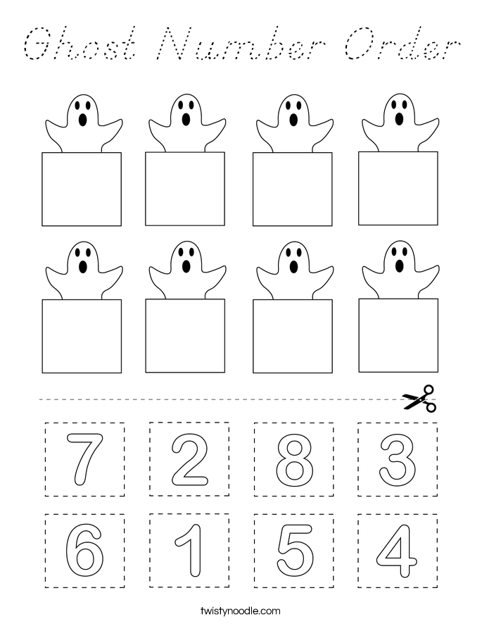 Ghost Number Order Coloring Page