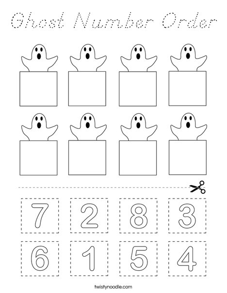 Ghost Number Order Coloring Page