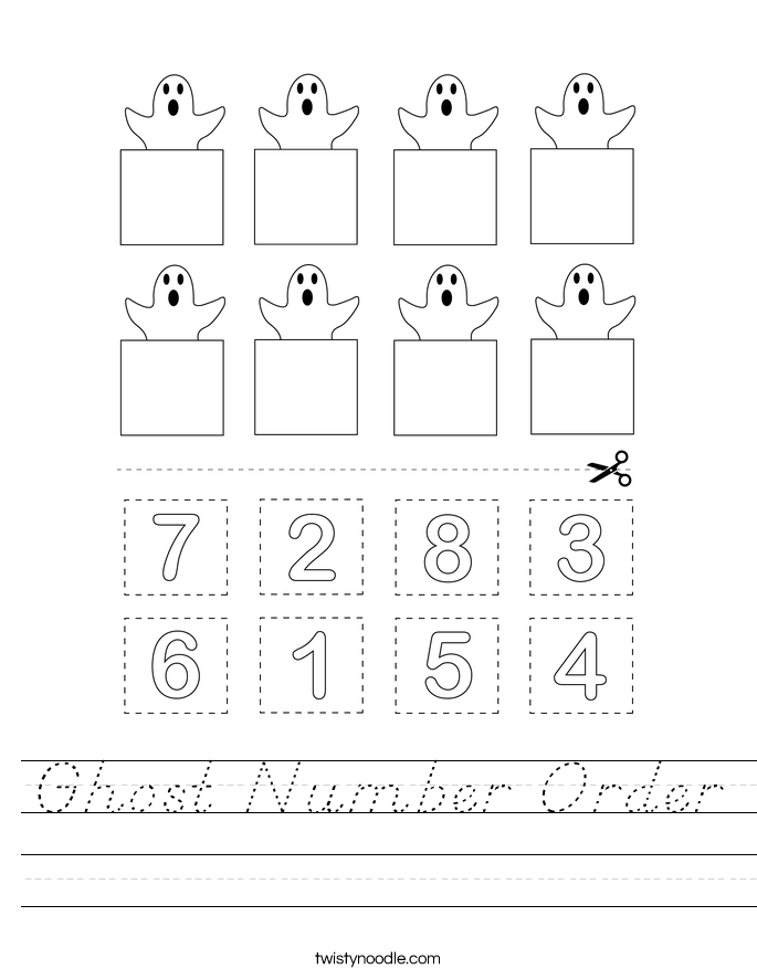 Ghost Number Order Worksheet
