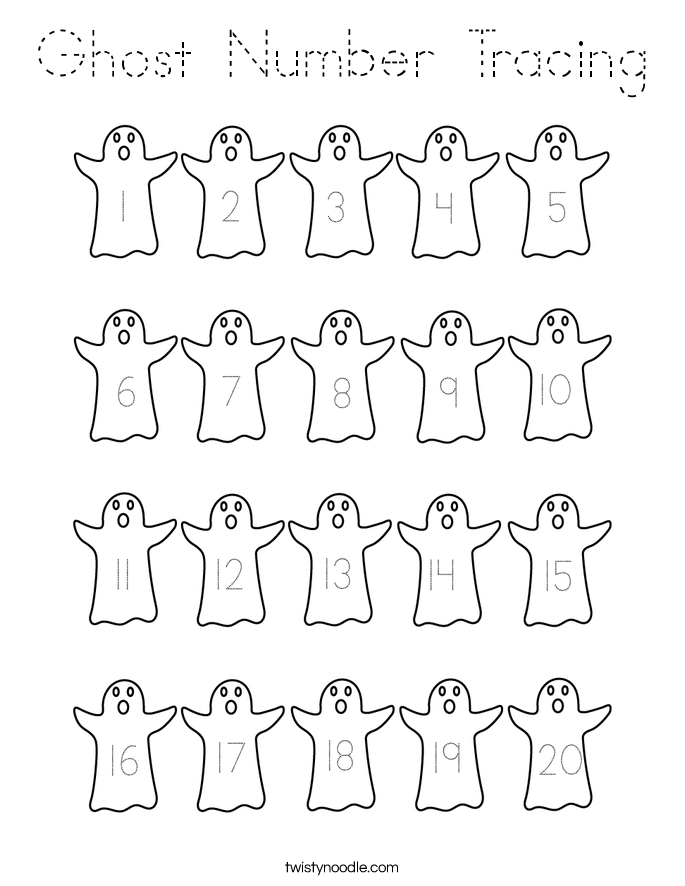 Ghost Number Tracing Coloring Page