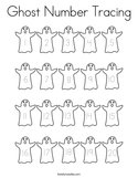 Ghost Number Tracing Coloring Page