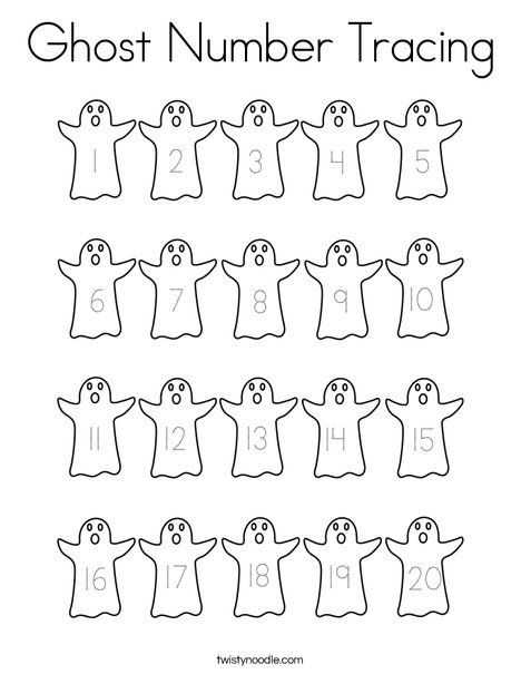 Ghost Number Tracing Coloring Page