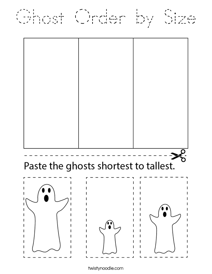 Ghost Order by Size Coloring Page