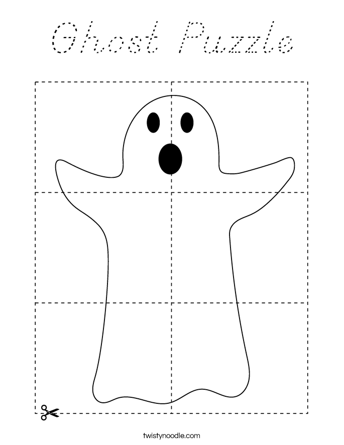 Ghost Puzzle Coloring Page