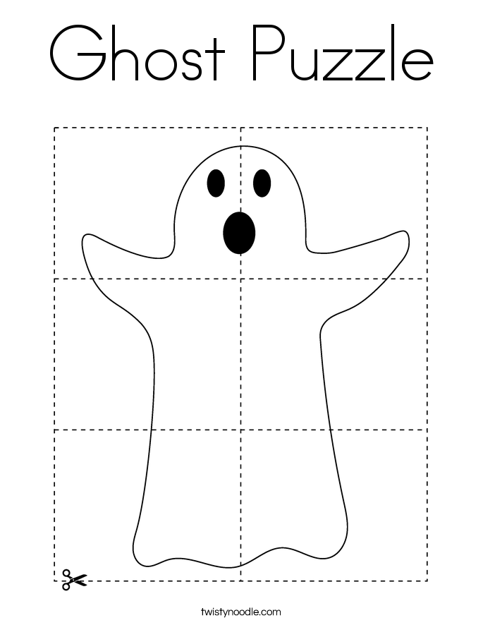 Ghost Puzzle Coloring Page