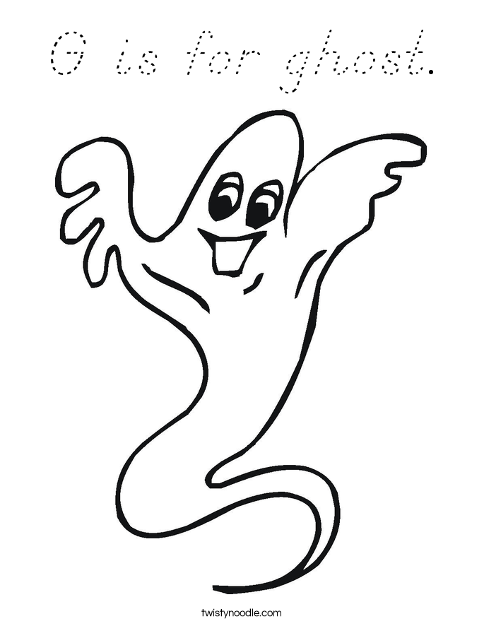 G is for ghost. Coloring Page