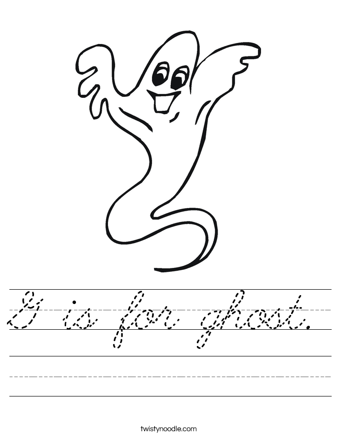 G is for ghost. Worksheet