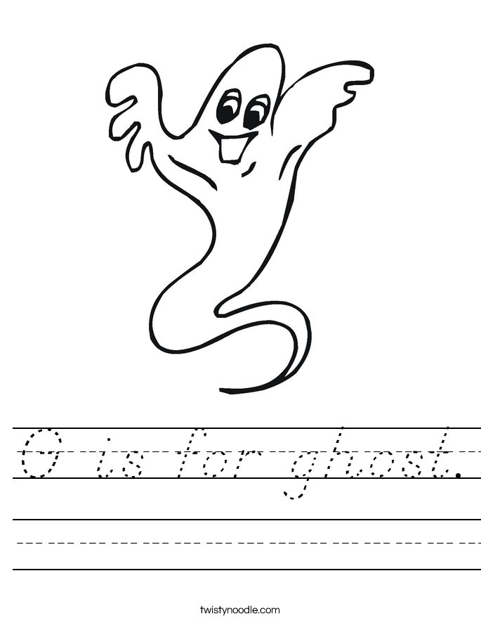 G is for ghost. Worksheet