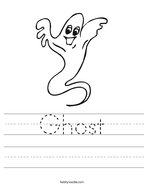 Ghost Handwriting Sheet