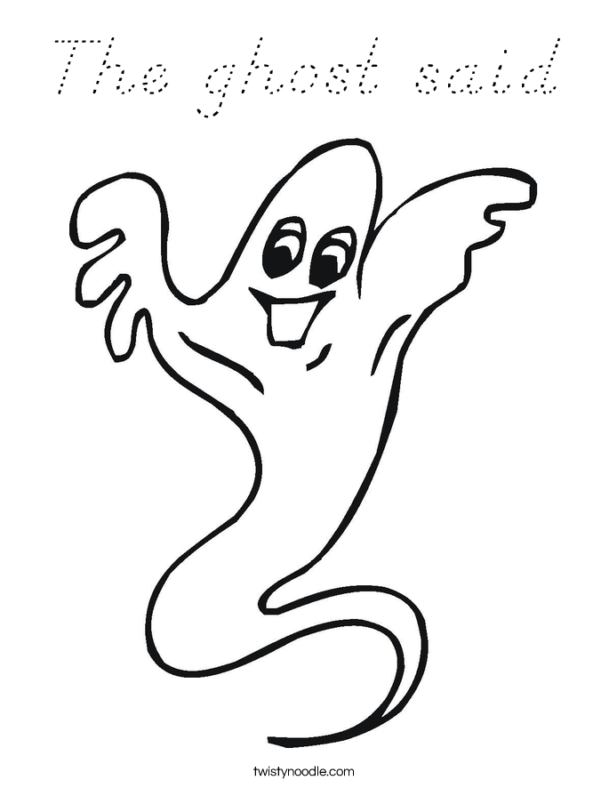 The ghost said Coloring Page