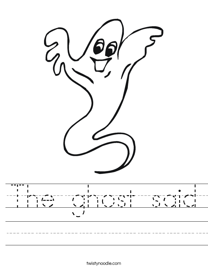 The ghost said Worksheet