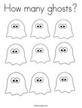 How many ghosts? Coloring Page